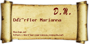 Dörfler Marianna névjegykártya